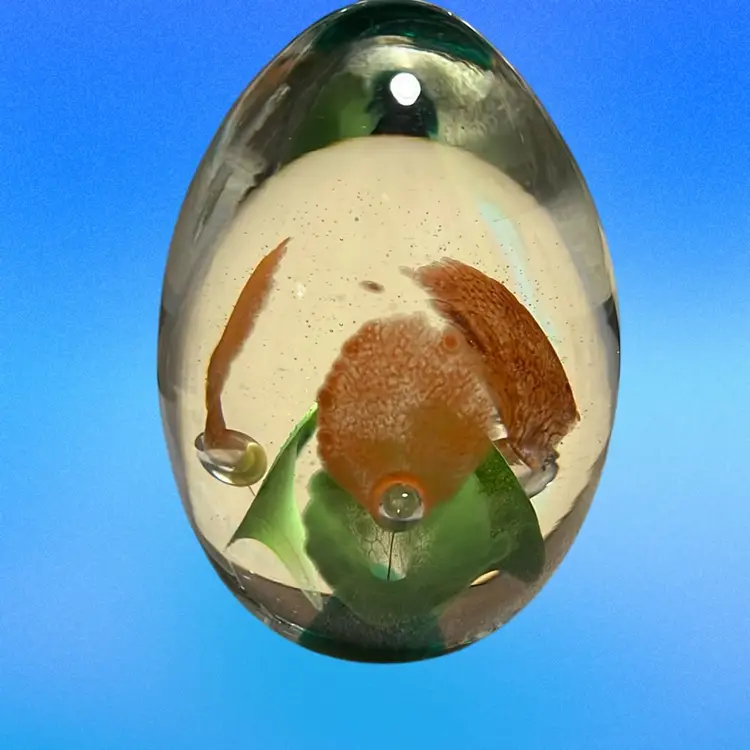 Art Glass Egg Shaped 2.5” Paper Weight