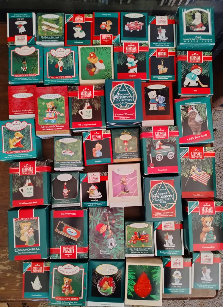 42 Hallmark ornaments 1980s-90s Lot #3