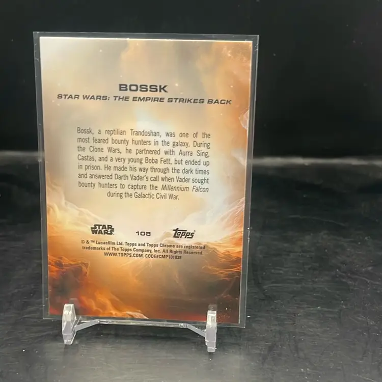 2025 Topps Chrome Star Wars Bossk Ray Wave Refractor