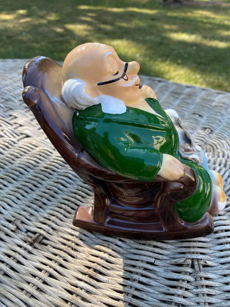 Vintage Viking Importrade Japan Ceramic Bank 'Retirement Fund' Grandpa with Dog