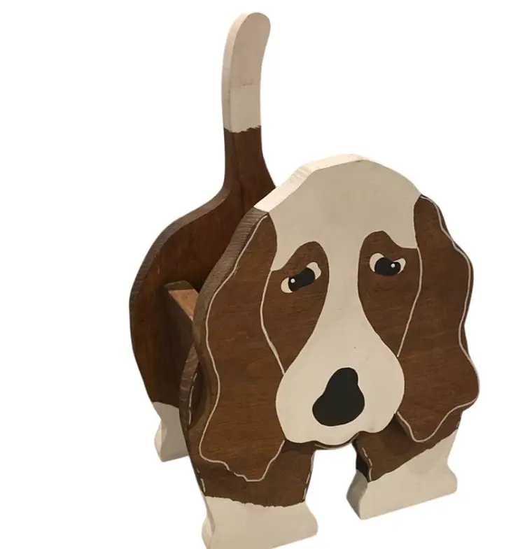 Beagle Dog Wooden Planter Box Flower Pot Lawn Garden Decor 13” X 9”
