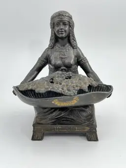 Antique Art Nouveau - Bronze Egyptian Revival - Egyptian Woman Incense Burner