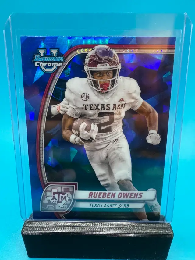 Rueben Owens Bowman Chrome U Sapphire Texas A&M Aggies