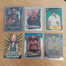 Lot of 18 wrestling cards. Letter A. Inserts, parallels +