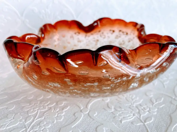 Vintage Murano Art Glass Bowl Avertin Flakes
