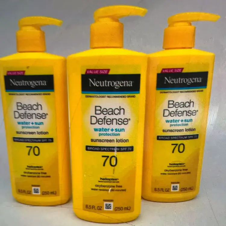 Neutrogena Sunscreen Beach Defense 70 SPF Lot Of 3 New Sealed