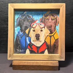 Two Can Art "Snorkel Labradors" 4x4 Framed Print – Patti Gay & Noah Collaboration