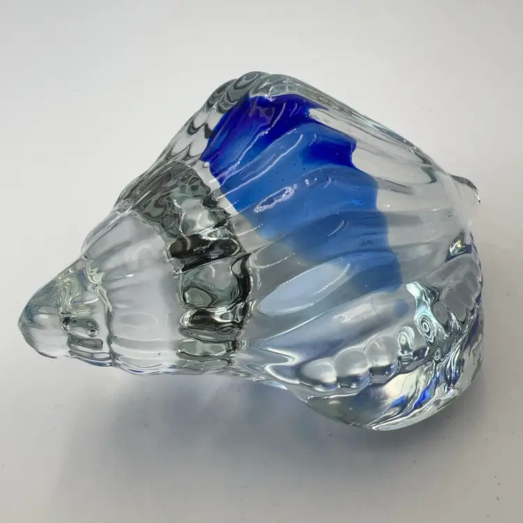 Conch Shell Glass Paperweight 4” x 3”