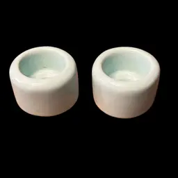 35a. Set Of Two Pier 1Teal Ceramic Candleholders.2” Tall