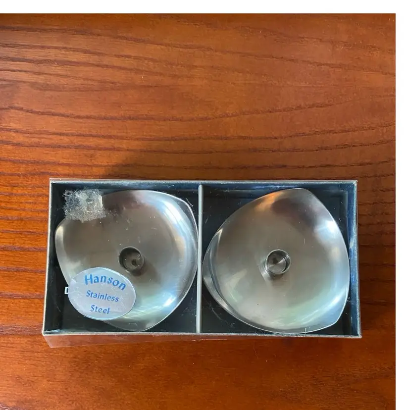 Hanson Stainless Steel Pillar Candle Holders In Box MCM Danish Modern 