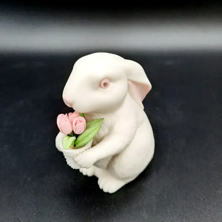 Department 56 Bunny Rabbit with Rose Bouquet Figurine 2003