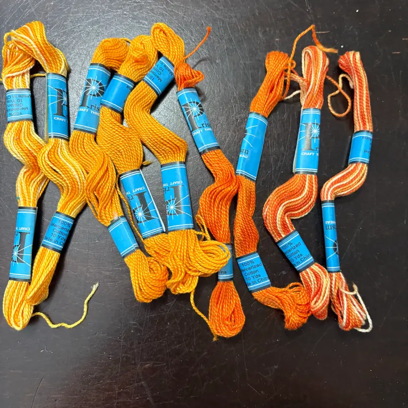 Orange Needlepoint Lot
