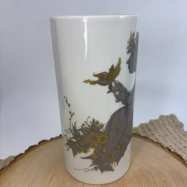 Bjorn Wiinblad Rosenthal Studio-Line Porcelain Vase, 1970s Germany 7.25”