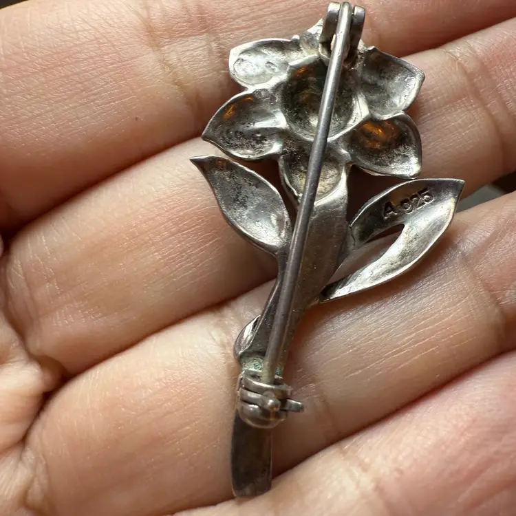 Marcasite Sunflower 🌻 925 Sterling Silver Brooch