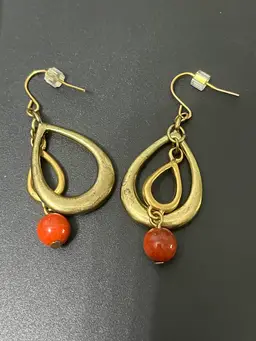 57) Double Teardrop Pierced Earrings