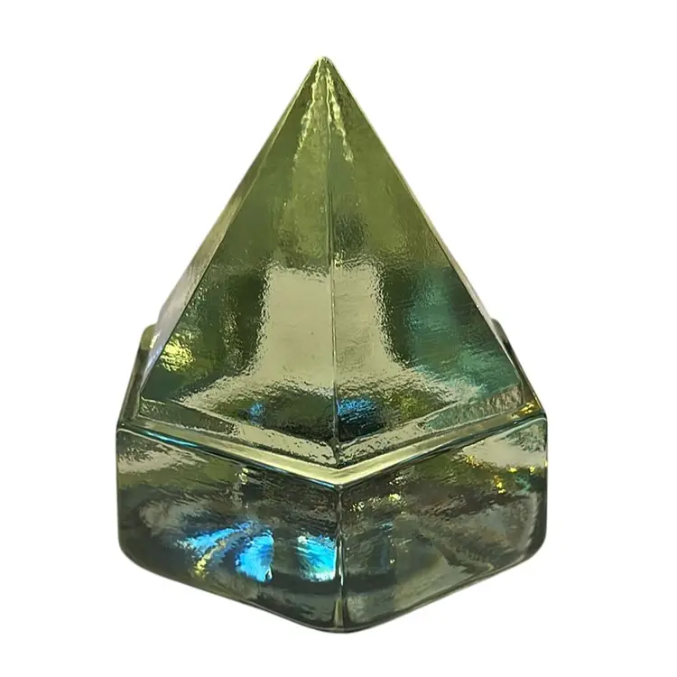 VTG Ship Deck Prism Green Glass Nautical Hexagon Pyramid Paperweight 3 lb 4 Oz