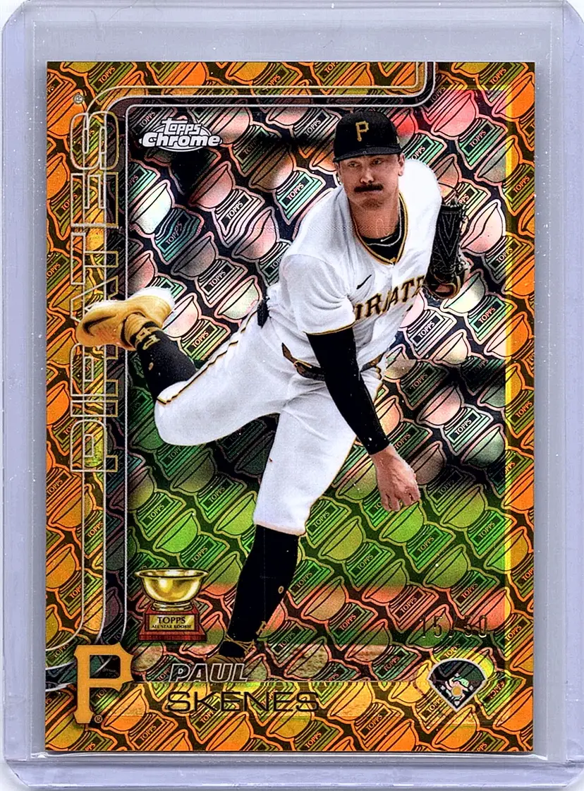 2025 Topps Update Chrome #98 Paul Skenes Gold Cup Gold Refractor 16/50 CY Young!