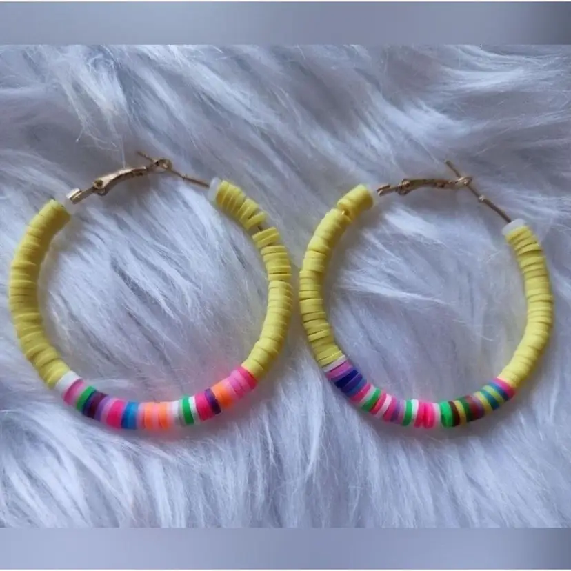 Yellow hoop earrings