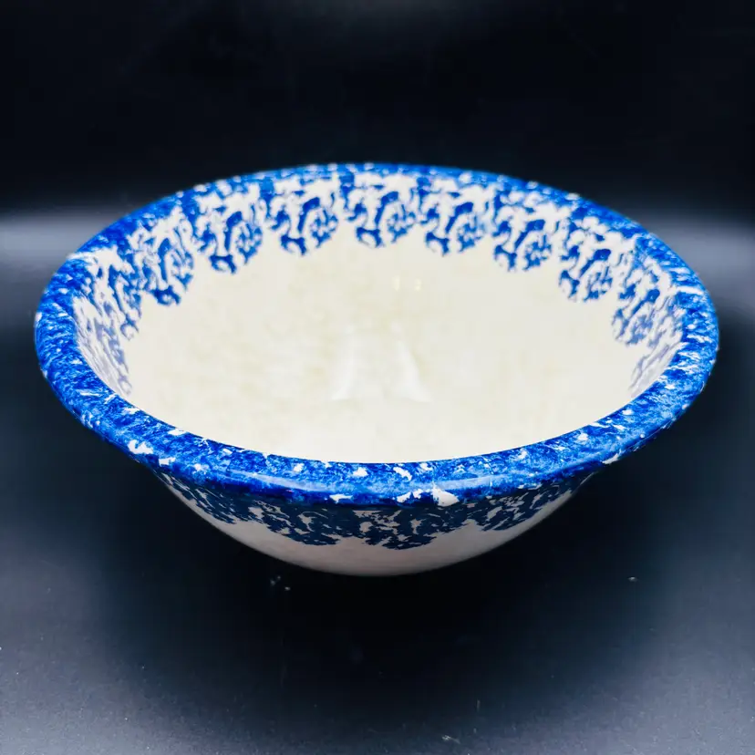 Certified International Corp Portugal Blue & Cream Spongeware Mixing Bowl 10-1/4"