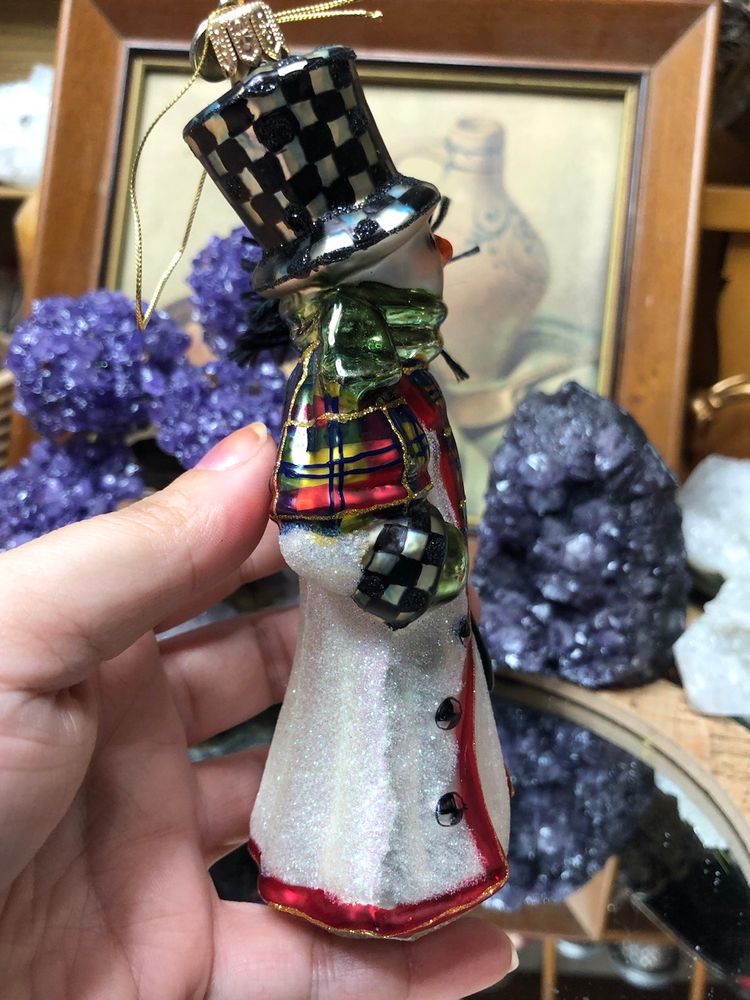 Snowman ⛄️ Christmas Glass Ornament