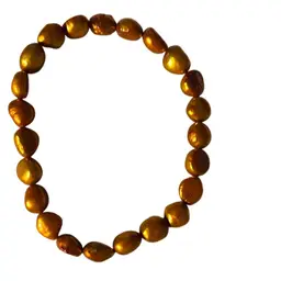 #32 - Golden Color Pearl Stretch Bracelet