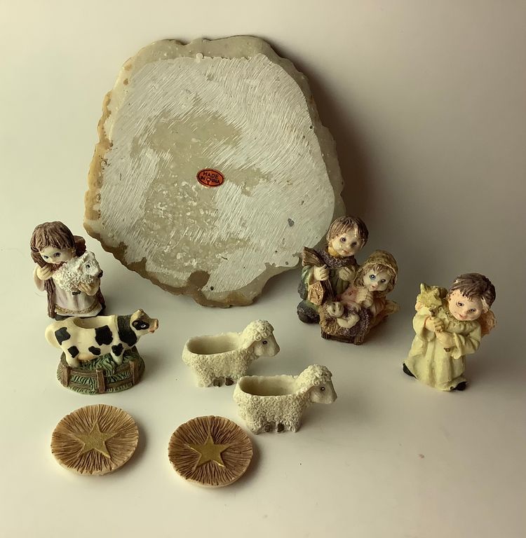 Nativity Scene Resin 1990s Good Condition