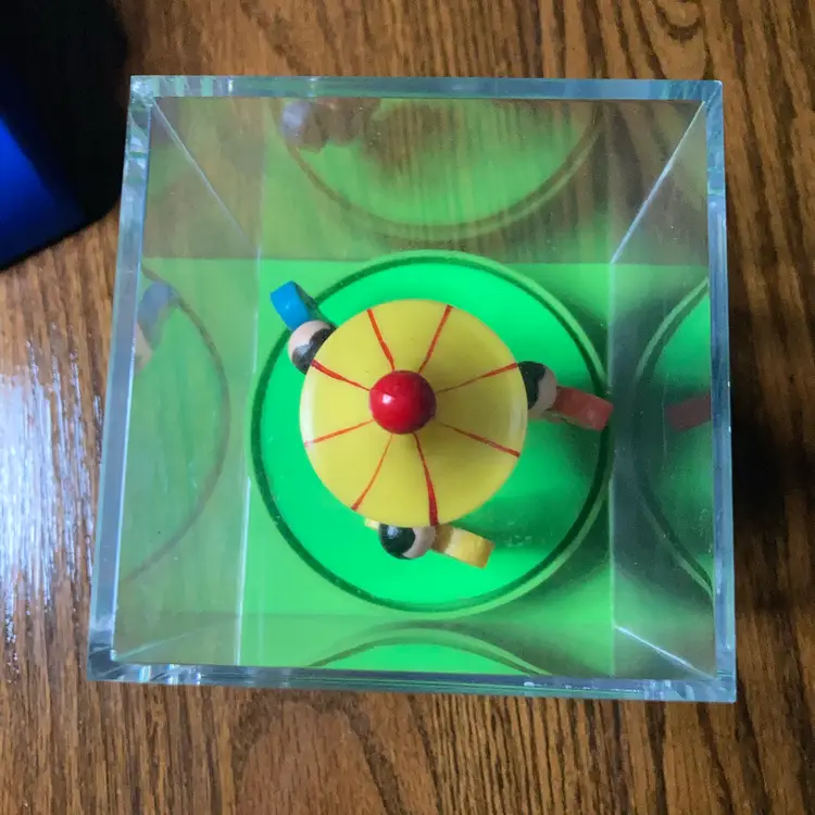 Vintage Made In Hong Kong Music Box! Music Works, Carousel Doesn’t Spin! 5 1/2” Tall!