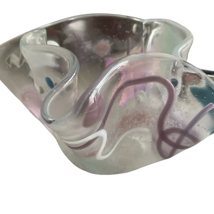 Abstract Art Glass Bowl