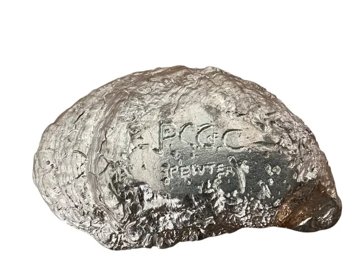 Vintage Oyster Pewter Silver Trinket Dish Heavy