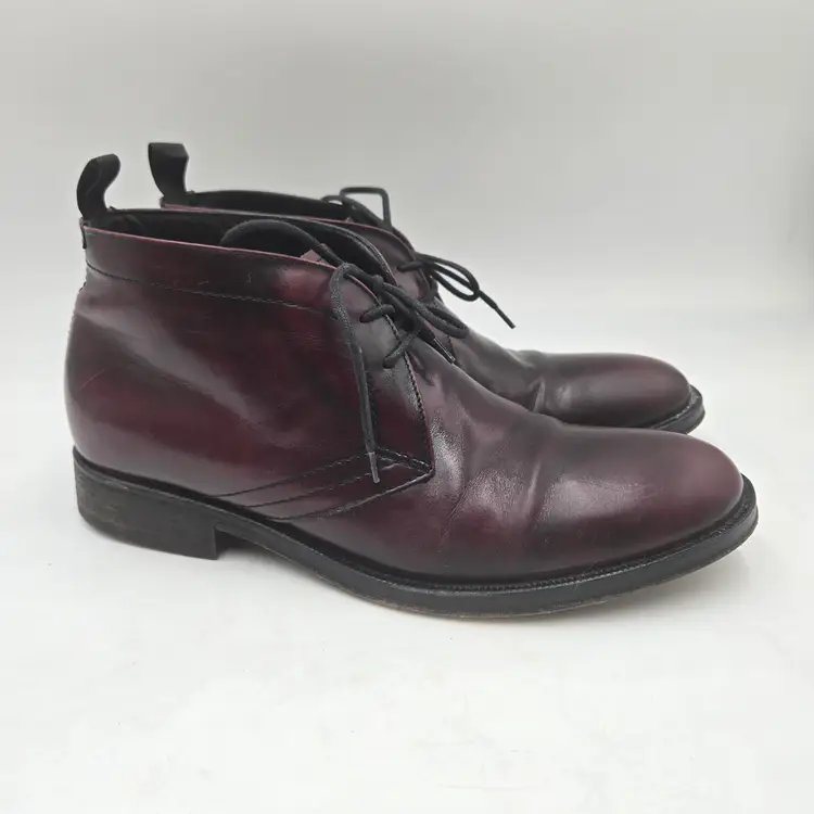 Mr. B's Aldo Oxblood Brown Leather Lace Up Bootie Chukka Ankle Boots Sz 43 US 10
