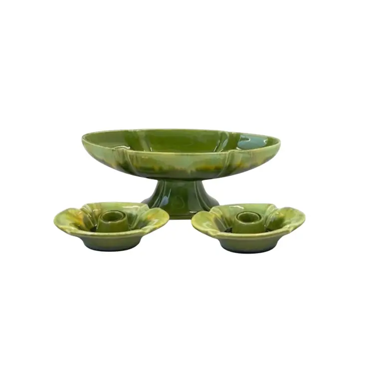 3pc CONSOLE SET By Haeger Pottery 1940-1970s