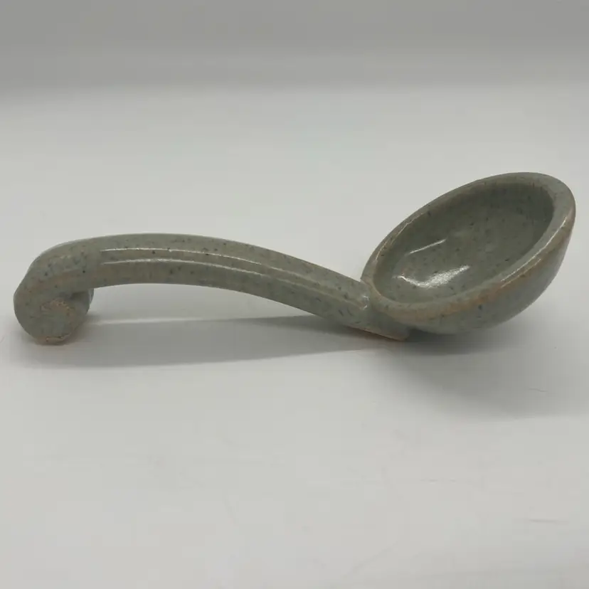 Art Pottery Serving Spoon Ladle Blue Speckle Glaze