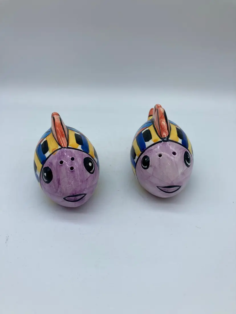 Vintage Talavera Salt and Pepper Shakers, Kitchen Decor, UV Reactive