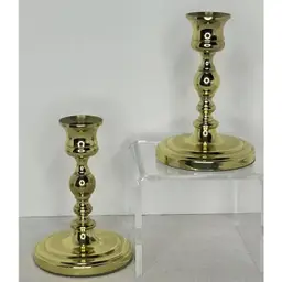 Vintage Pair Baldwin Brass Candle Holders - 4 3/4" Tall