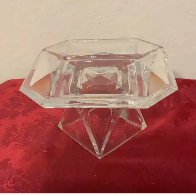PartyLite Iridescent Reversible Quad Prism Pedestal Candle Holder