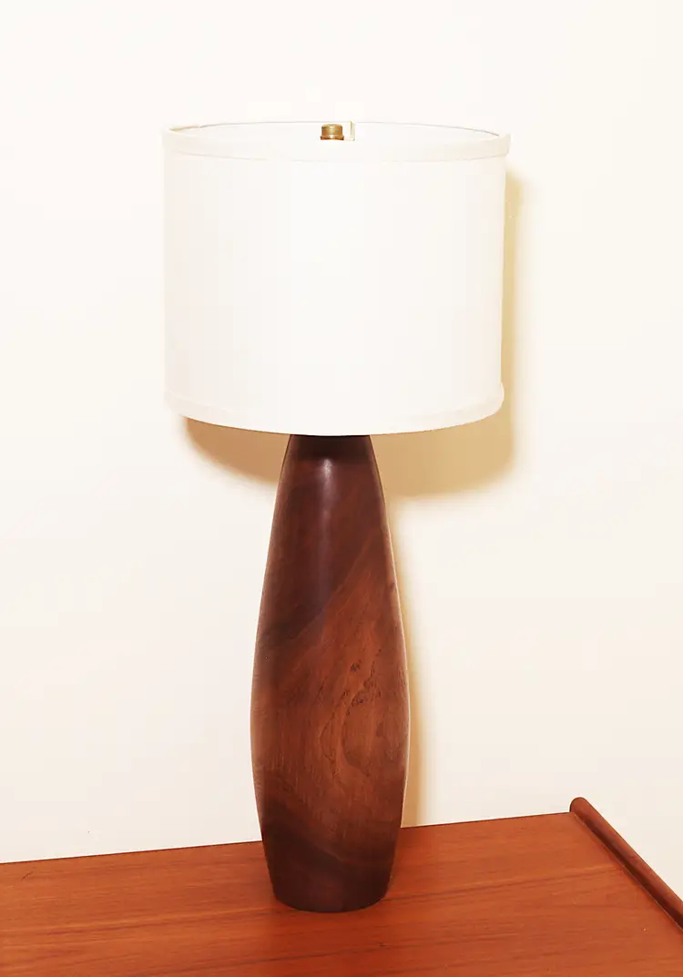 17" High Hand Crafted Walnut Lamp - MADE TO ORDER