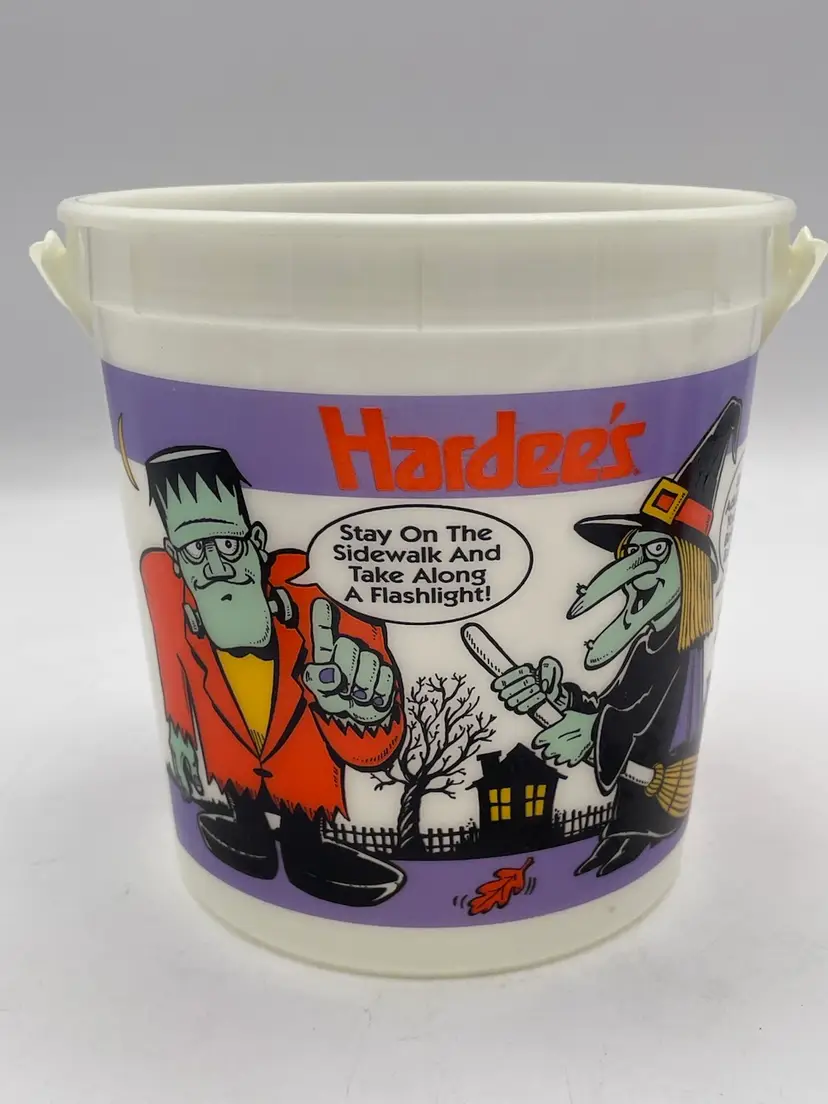 Vintage 1993 Hardee’s Halloween Glow-in-the-dark Trick Or Treat Bucket