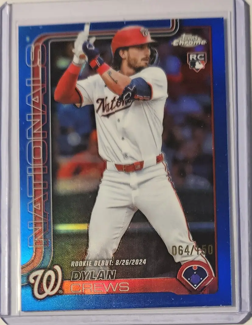 2025 Topps Update Chrome Blue Dylan Crews Rookie Debut RC 064/150