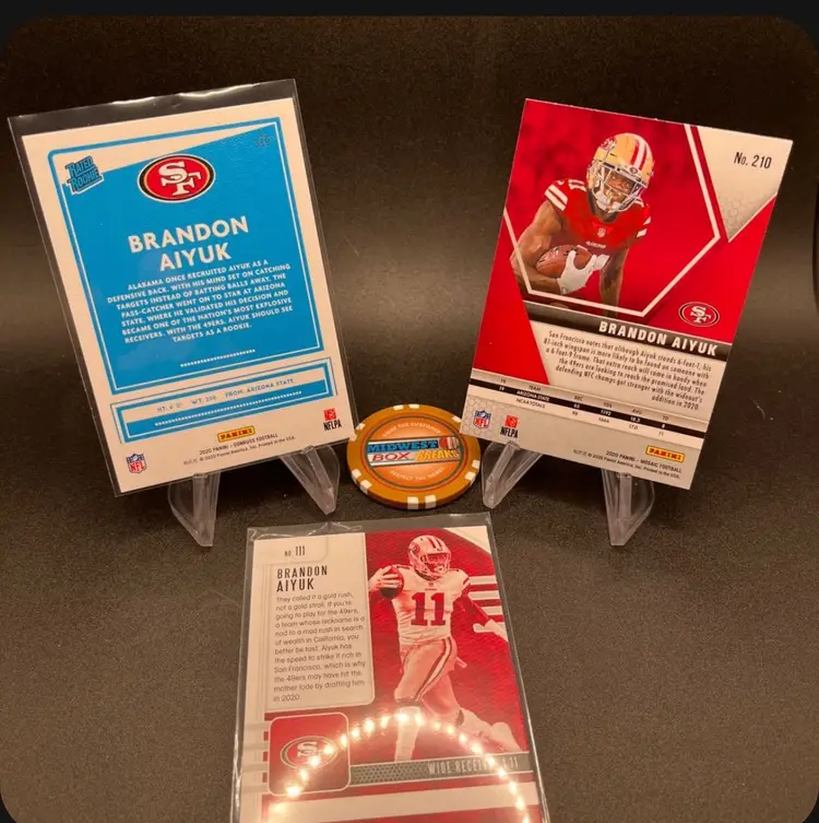 Brandon Aiyuk 3-football Card Lot San Francisco 49ers