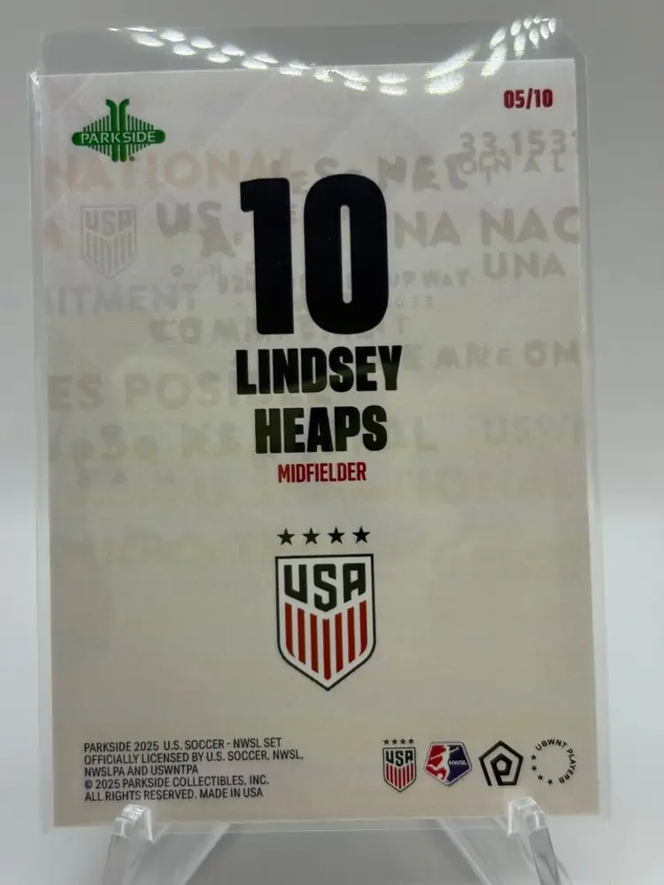 Lindsey Heaps 2025 Club and Country Numerics /10