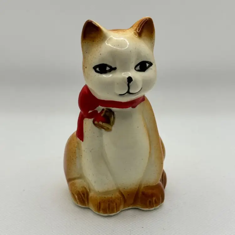 Vintage Cat Kitten Bell Orange Tabby, Holiday Decor, Unbranded, Made In Taiwan