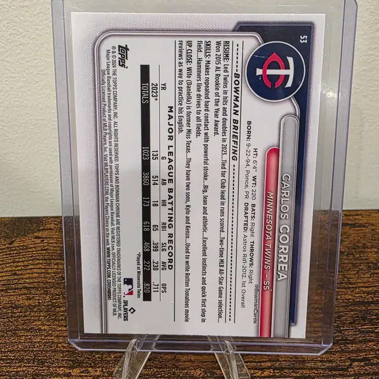 Carlos Correa Bowman 2024 Bowman Chrome /250