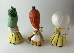 1950s Napco Anthropomorphic Veggie S & P Shakers