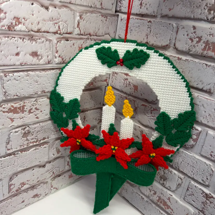 Wall Or Window Decor Christmas With Flowers & Candles