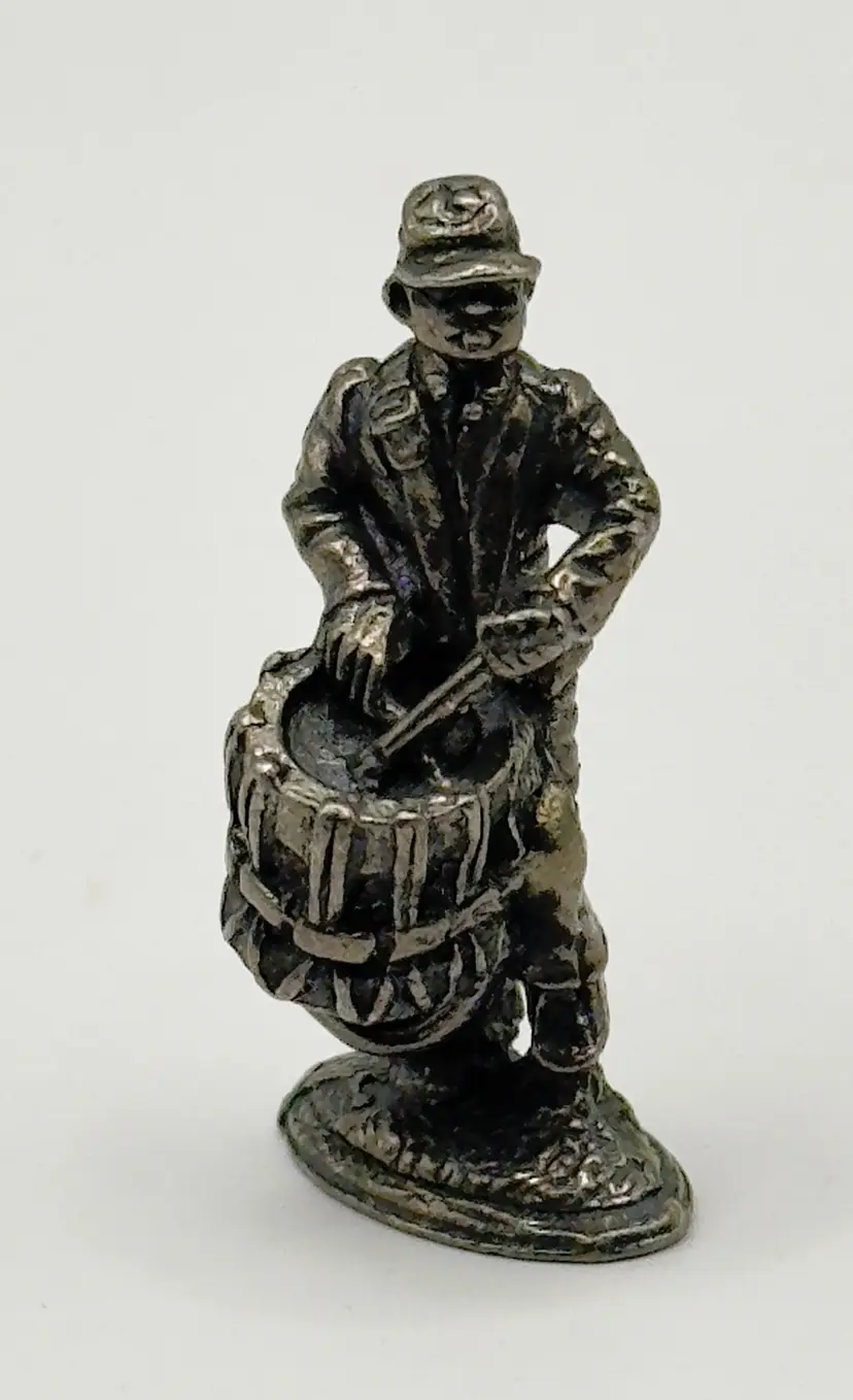 Vintage 2003 Pewter Northern Civil War Drummer Boy Figurine, Detailed Miniature War Decor, By TimeLine, Made in England