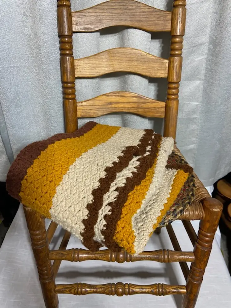 Handmade Afghan Lap Throw. 60 x 48