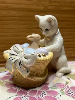 Easter Bunny & Kitty Cat Decoration Lenox "Sweet Wonder" figurine