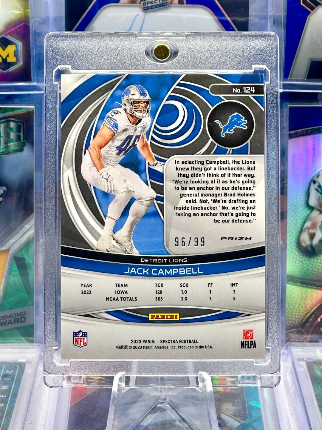 CHASING CARDBOARD · Jack Campbell 2023 Spectra Rookie RC Numbered