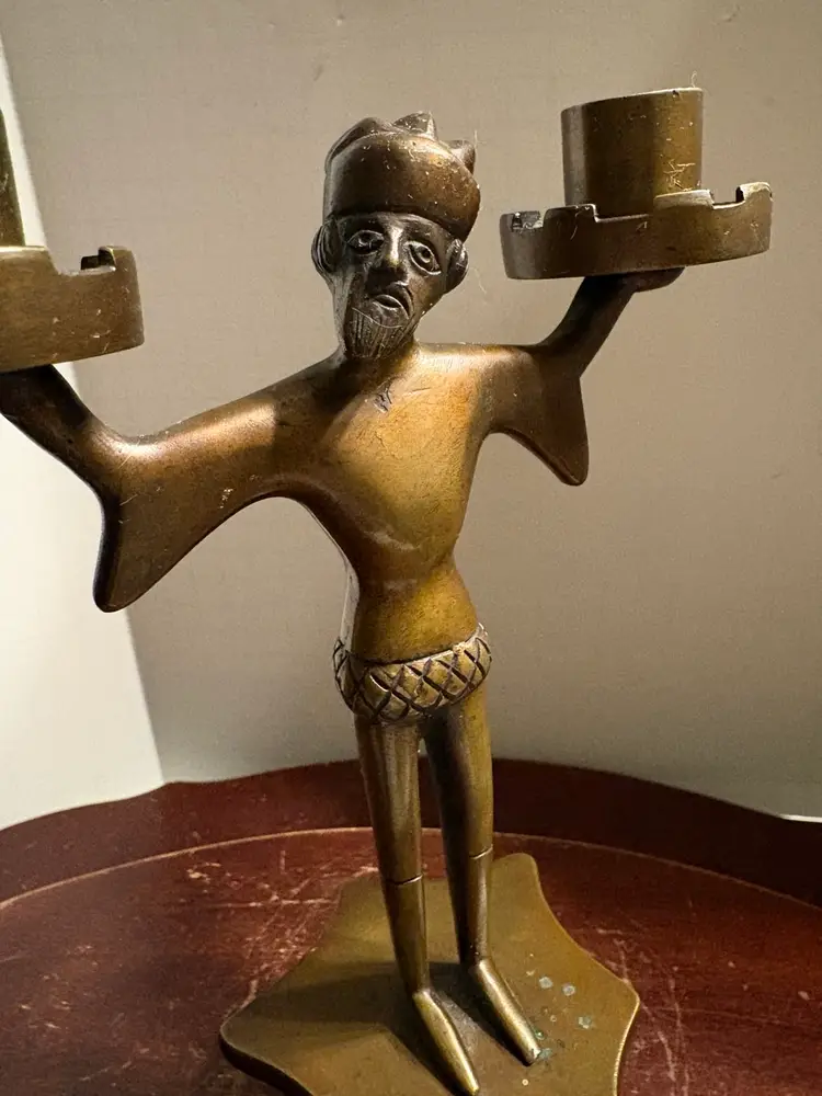 Reproduction Medieval Revival Gothic Mannleinleuchter Man Candlestick