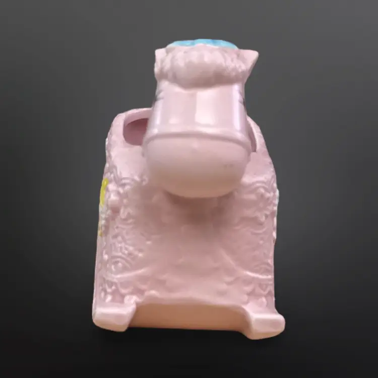 Vintage Napcoware Pink Baby Rocking Horse Small Planter Nursery Decor